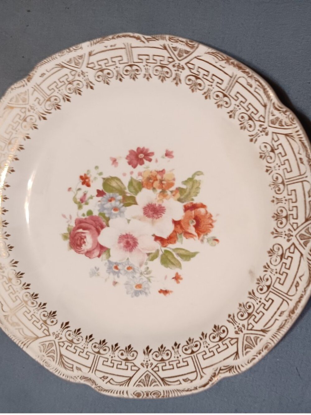 Vintage Stetson China 22Kt Gold 7” Saucers Set 4 Pc Set